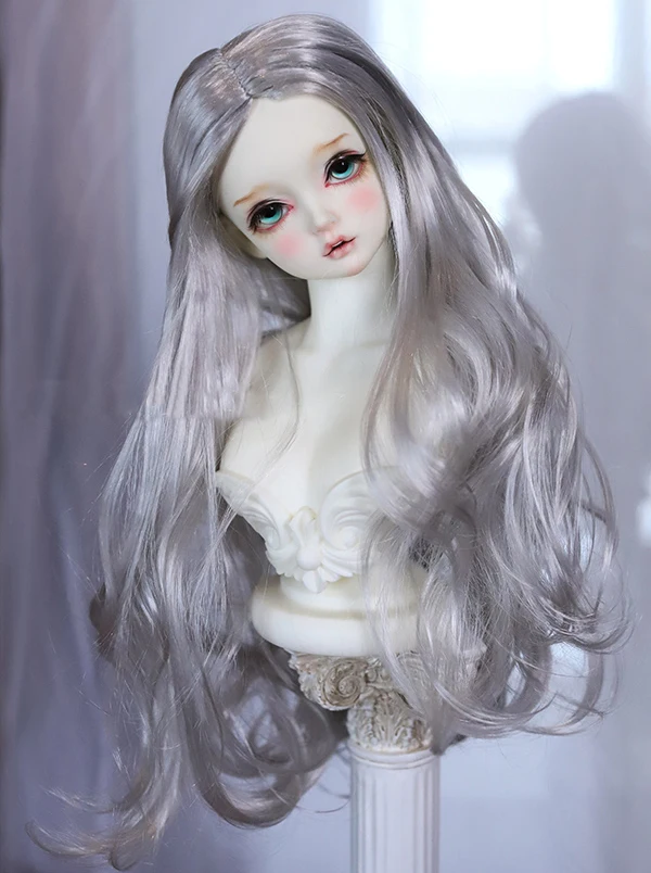 D01-P409 children handmade toy 1/3 1/4 1/6 Doll Accessories BJD/SD doll wig Grey silver crispy long hair 1pcs