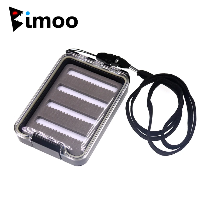 Bimoo 1PC Single Layer Transparent Lid Box Waterproof Case for Nymph Dry Wet Flies Trout Carp Salmon Fishing Tackle Box