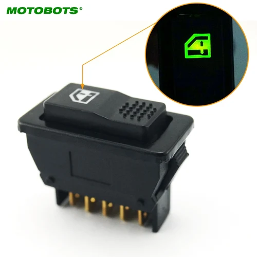 MOTOBOTS Auto Universal 5 pines interruptor de ventanilla eléctrica de coche 12V/24V 20A con indicador de iluminación # HQ1440