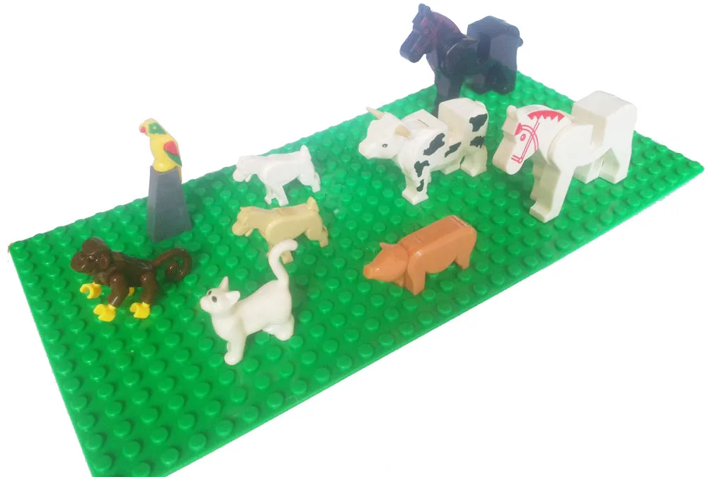 

Zoo Farm life Animal pig cat monkey cow horse bird farmland accessory bricklink building block brick assemble particles brickset