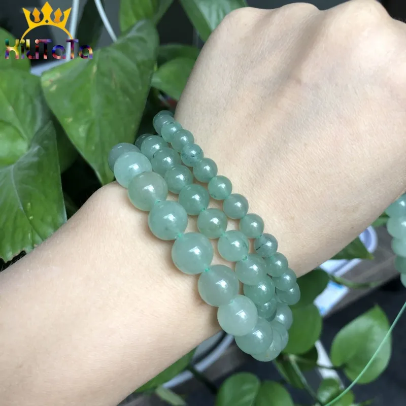 Natural Green Aventurine Jades Stone Round Loose Spacer Beads For Jewelry Making 4/6/8/10/12mm DIY Bracelets Necklace 15\