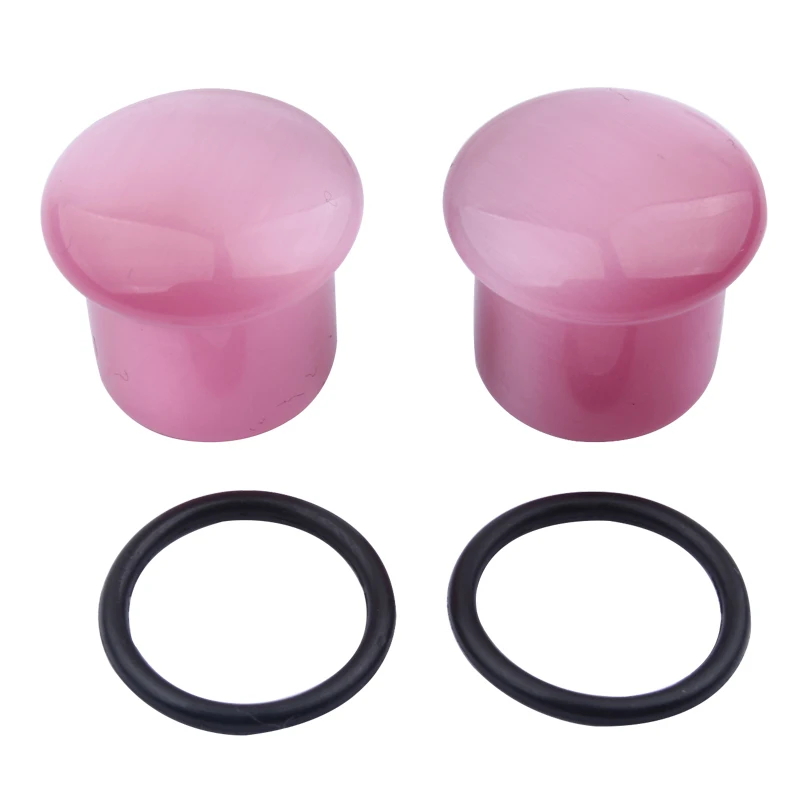 2pcs Jelly Pink Quartz Stone Ear Plugs and Tunnels Single Flared Stone Earring Piercings Ear Gauges Expander Body Jewelry 4-16mm