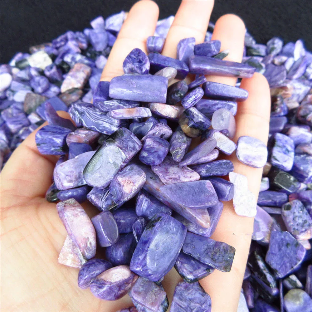 1/4lb Natural Charoite Tumbled Crystal Bulk Chips Stone Russia Gemstone Reiki