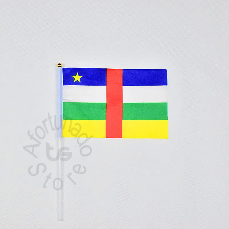 Central Africa 14*21cm 10pieces flag Banner  meet Parade party Hand waving National Flag central african republic