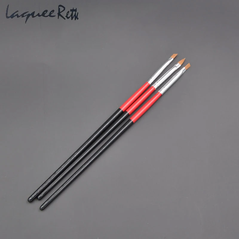 3pcs/pack Nail Art Brush Pen Plastic Acrylic Handle Carving Powder Gel Liquid Brushes Salon Liner Nail Brush Supplies