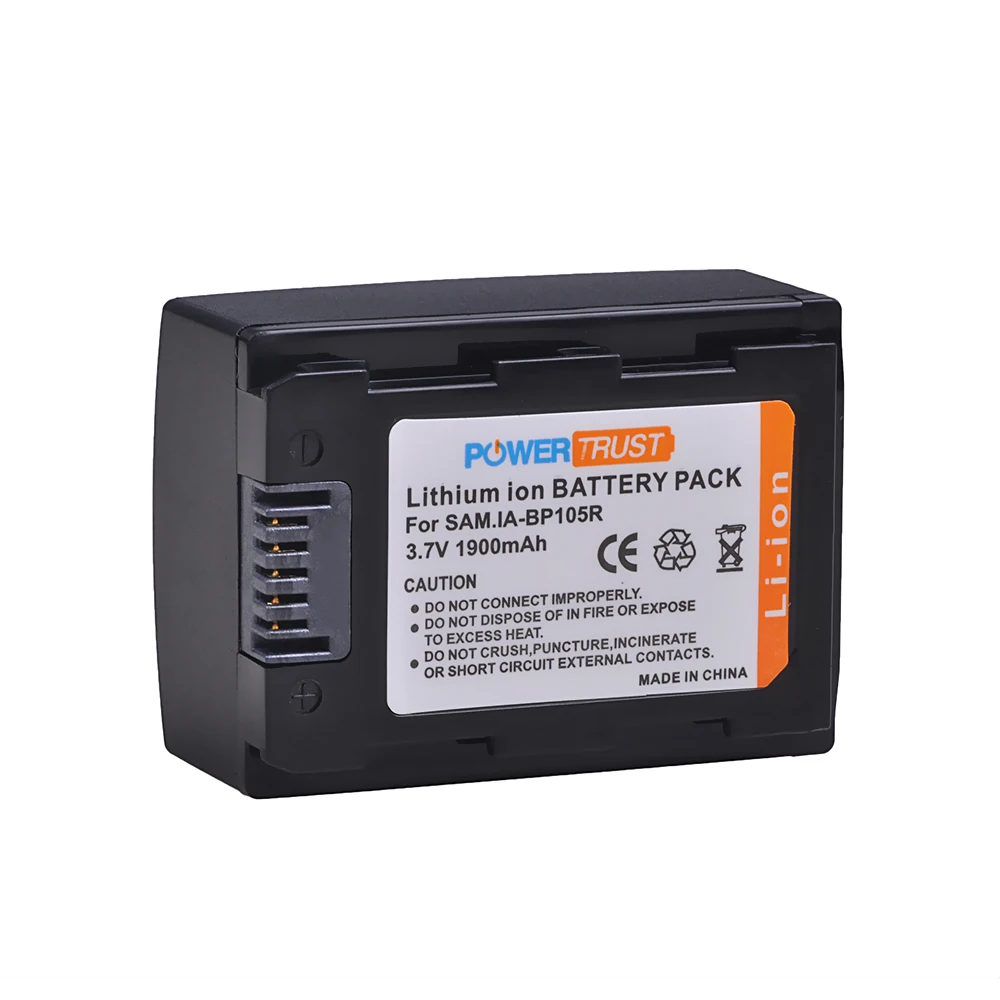 2Pcs 1900mAh IA-BP105R BP105R Battery for Samsung HMX-F80, HMX-F80BN, HMX-F80SN, HMX-F90, HMX-F90BN, HMX-F90WN  Camcorder