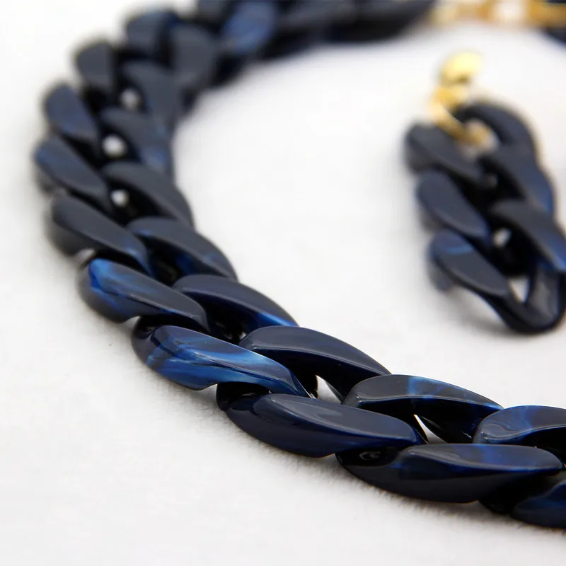Acrylic Long Chain Necklace Bohemian Chunky Plastic Choker Collar Necklace Pendant For Women Bijoux Fashion Jewelry Accessories