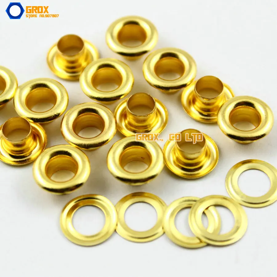 

600 Set 10*5*5mm (Outer diameter * Inner diameter * Height) Gold Round Eyelet Grommet