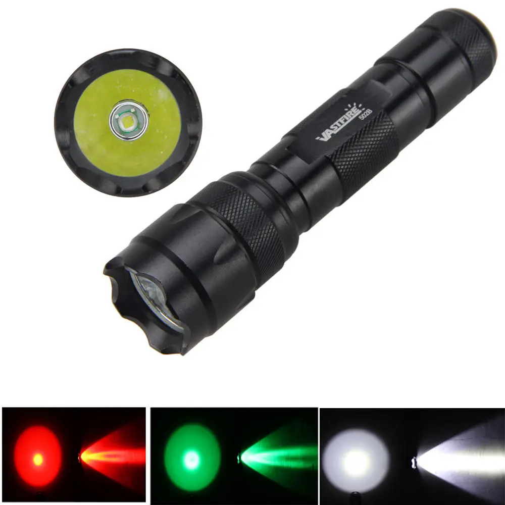 VASTFIRE Tactical 5000LM 502B Red/Green/White LED Torch Hunting Light Only Lamp No Battery