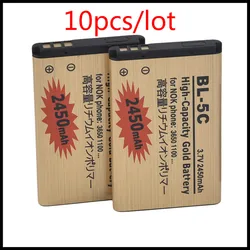 Batteries Li-ion de remplacement BL-5C, 10 pièces/lot, pour Nokia 1000 1010 1100 1108 1110 1111 1112 5C BL5C