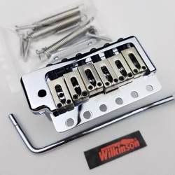 Wilkinson ST-guitarra eléctrica fija, 6 tornillos, sistema Tremolo, puente cromado plateado, WOV09