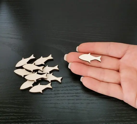 Wooden Fish Shapes Art Projects Craft Decoration Gift Decoupage Ornament Craft Supply Unpainted