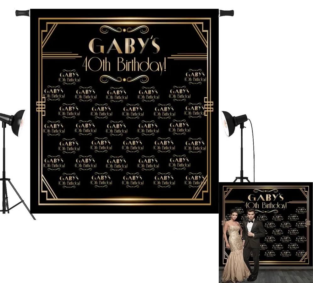 custom photocall  Aristocrat Gold Great Gatsby backdrops  High quality Computer print birthday  backgrounds ly-2018519001