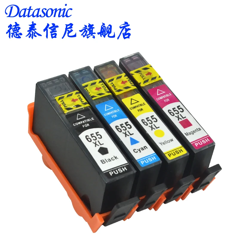 DAT 4PCS Ink Cartridge for h p 655 h p655 655 XL with chip For H P Printer 3525 4615 4625 5525 6520 6525 6625 CZ109AE CZ110