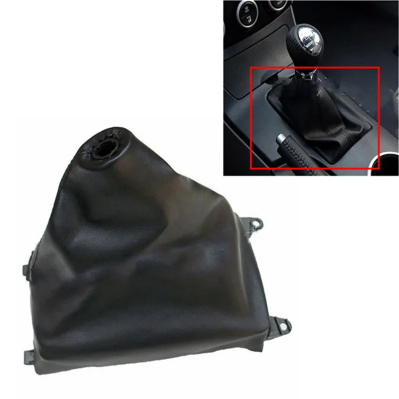 Black PU Leather Car Gear Shift Knob Gaiter Car Styling Shifter Boot Cover For MAZDA 6 2002 2003 2004 2005 2006 2007