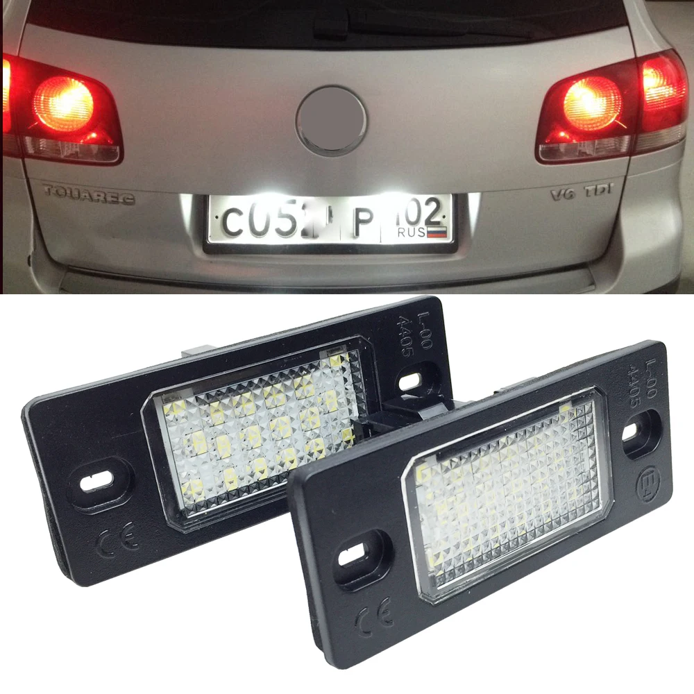 2 sztuk dla VW Tiguan 09-12 Golf 5 Touareg MK1 Passat B5.5 Porsche Cayenne 955 957 02-10 LED światło do tablicy rejestracyjnej lampy tylne
