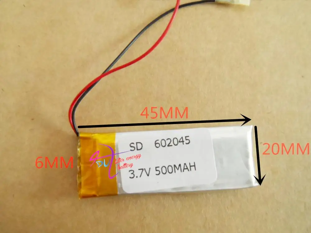 

3.7V tablet battery 602045 MP3 062045 500mAH audio recorder