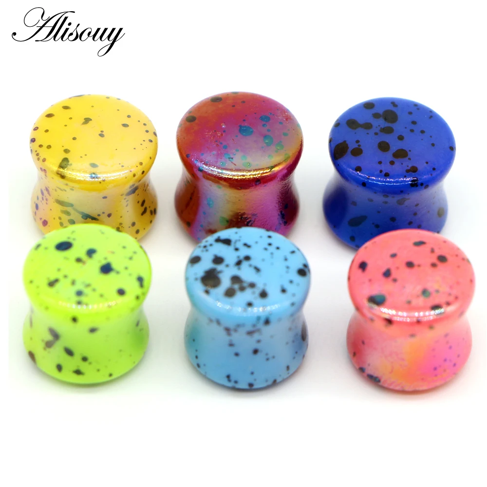 Pair new acrylic ear plugs tunnels piercing expander ear stretcher 4-20mm Ear gauges flesh tunnels Earring Plugs body jewelry