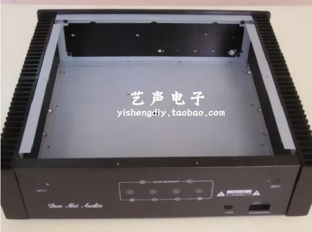 Gabinete diy 430*115*390mm poa220 transistor amplificador chassi/fase traseira amplificador chassi/radiador externo/invólucro amplificador