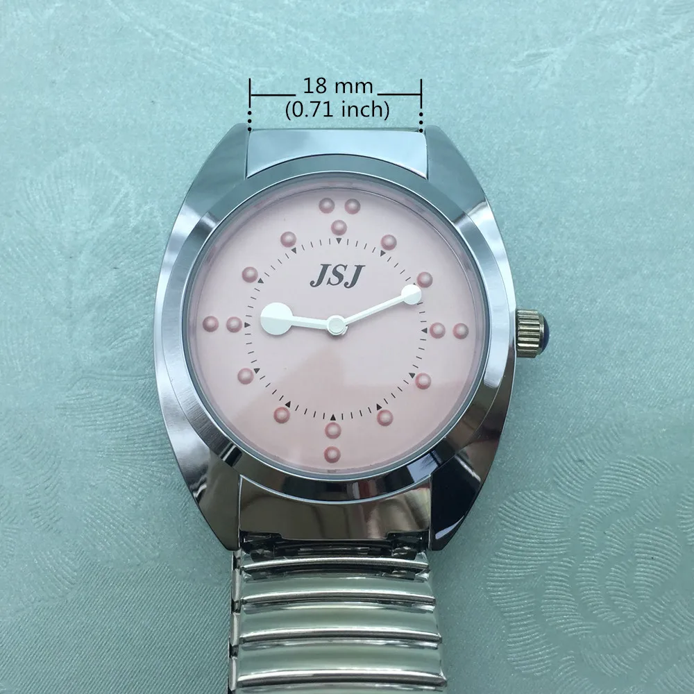 Montre tactile en braille pour femme, 6 000 bracelets, cadran rose