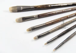 6pcs/set Ferret badger hair Quality northeast birch rod gouache king paintbrush oil paint brush artist Professional Art Supplies