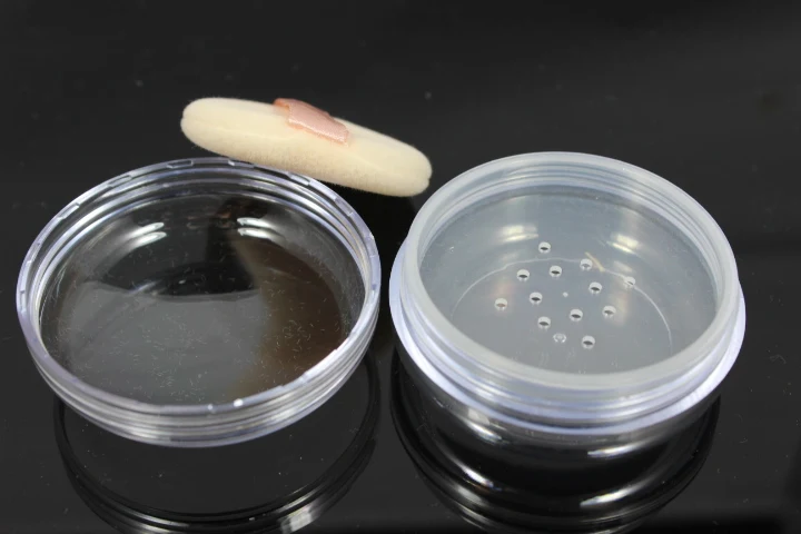 

100pcs/lot clear loose powder jar 15g, 15g empty loose powder jar with sifter