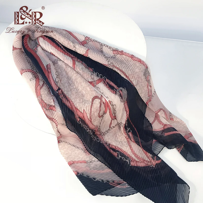 Summer Silk Scarfs for Women 2019 Chiffon Woman Shawls and Scarves For Beach Floral Crinkle Ployester Sunscreen Scarf Hijab