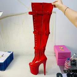 Chaussures de discothèque pour femmes, bottes de danse à talons aiguilles de 20cm, modèles de spectacle sur scène à talons hauts, chaussures de danse