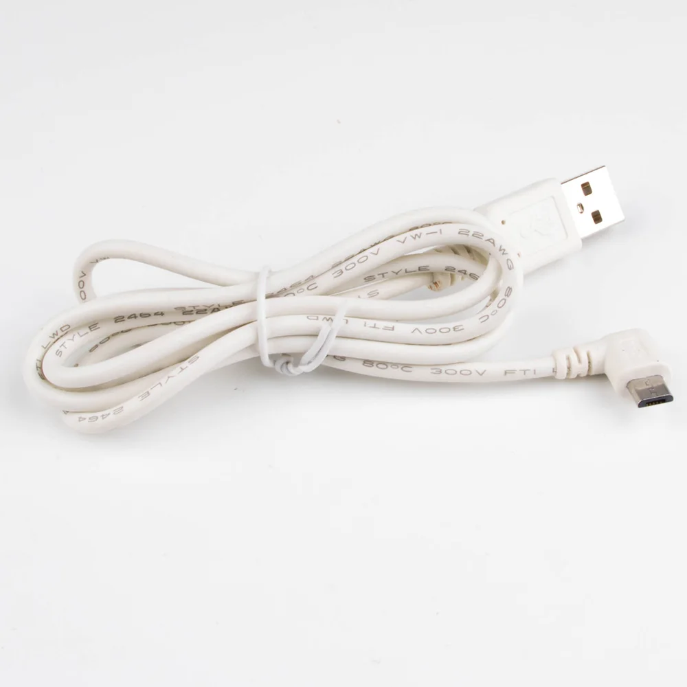 Wtyczka prądu stałego USB konwertuje do Micro USB w kształcie litery L biały prawy kąt Jack z przewód przewód łączący