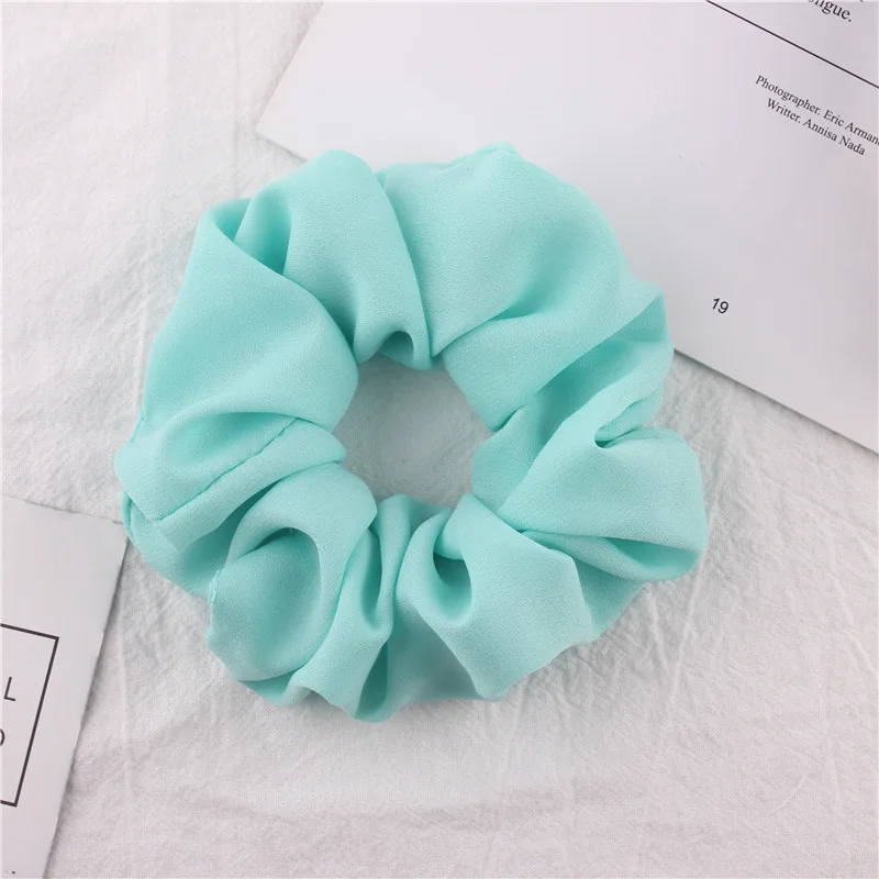 女性と女の子のためのシルクシフォンヘアバンド,伸縮性のあるヘアバンド,柔らかくシンプルな色,スポーツダンスのためのヘアアクセサリー