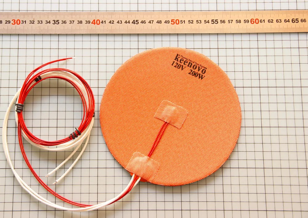 Delta 3D Printer Heated bed Dia 170mm 200W 12V 24V 120V 220V Keenovo Circular Round Silicone Heater Pad