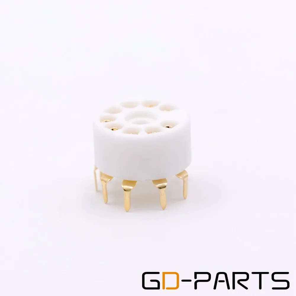 10PCS Ceramic 9pin B9A PCB MOUNT Tube Socket FOR 12AX7 12AT7 12AU7 6DJ8 ECC82 5670 6922 Hifi Audio Vintage AMP DIY