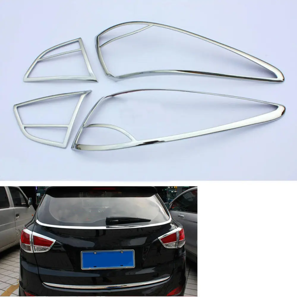 

ABS Car Rear Tail Light Lamp Cover Frame Trim Decoration Bezel Garnish For Tucson IX35 2010-2013 Accessories Car Styling