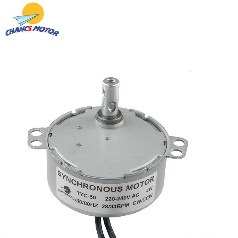 CHANCS  TYC-50 Synchronous Motor 220V AC 28/33RPM Small Geared Motor 4W CW/CCW For Model