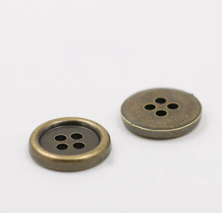 100pcs 10mm/11mm/12mm/15mm  Retro bronze buttons silver bronze gold buttons plastic sewingbuttons