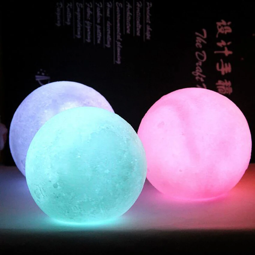 3d lua lâmpada luz da lua noite bateria carregada lâmpada de cabeceira decorativa atmosfera lâmpada para o bebê crianças festa aniversário natal