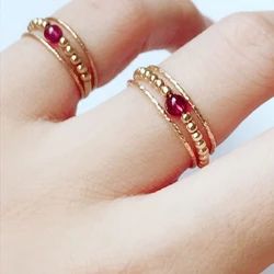 Handmade Natural Garnet Rings  Knuckle Jewellery Gold Fiilled Femme Anillos Anel Boho Jewelry Joyas Aneis Rings for Women