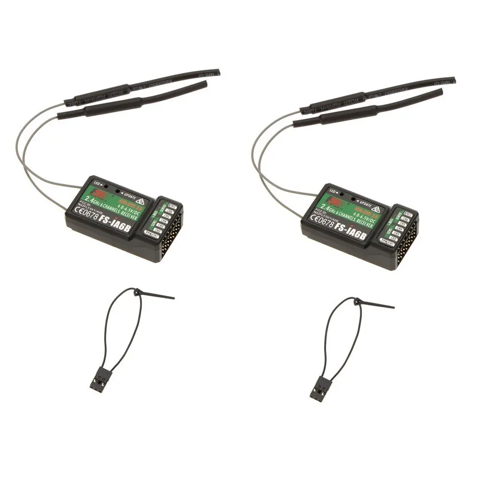 

2pcs * 2.4G Flysky FS-iA6B 6Ch Receiver PPM Output with iBus Port Compatible Flysky i4 i6 i10 Transmitter