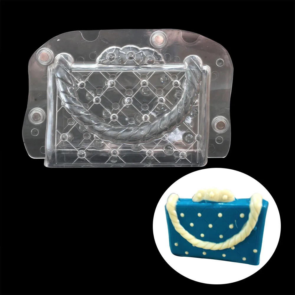3D Lady'bag shape polycarbonate chocolate mold, DIY wedding Cake Decor chocolate candy Mold confectionary baking pastry Tool
