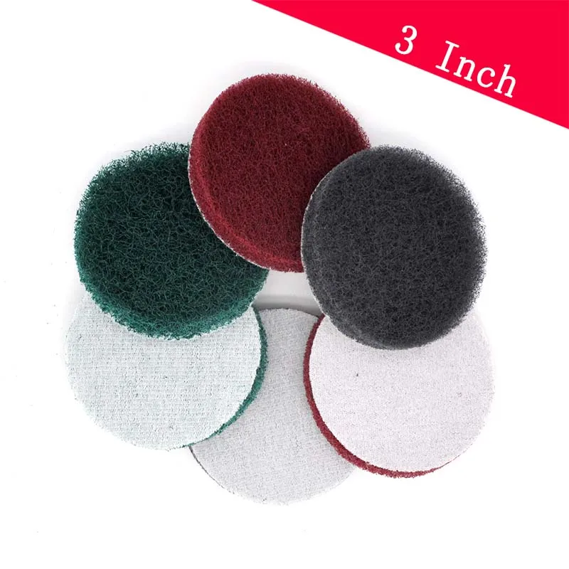 30 PCS 3 Inch Multi-purpose Flocking Scouring Pad 240-800 Grit Industrial Heavy Duty Nylon Cloth for Polishing & Grinding