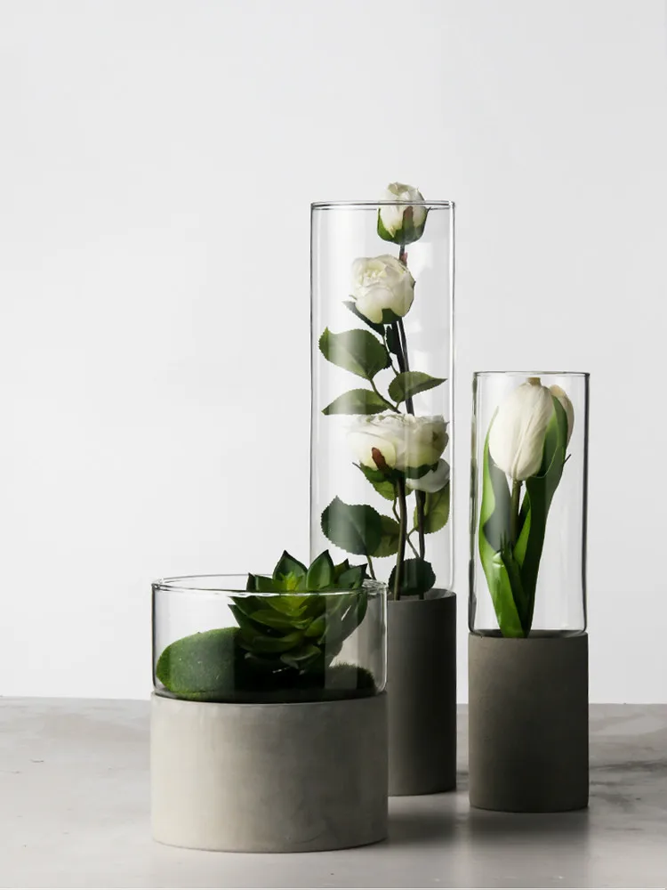 Modern Glass Vase Creative Tabletop Vases Thydroponic Containers