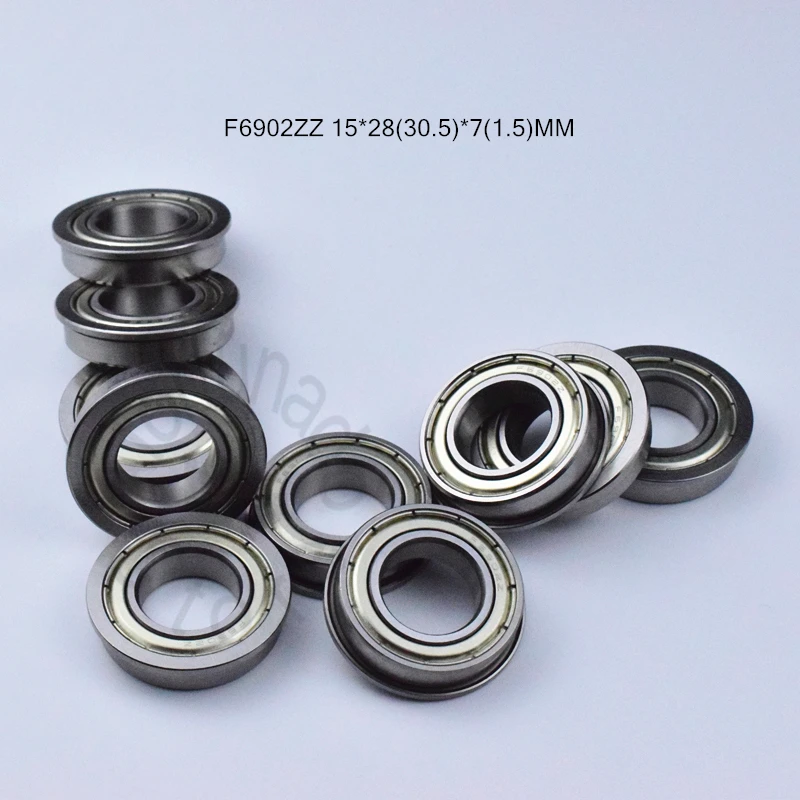 F6902ZZ 15*28(30.5)*7(1.5)MM 10pieces bearing Flange bearings 6902 F6902Z F6902ZZ chrome steel deep groove bearing