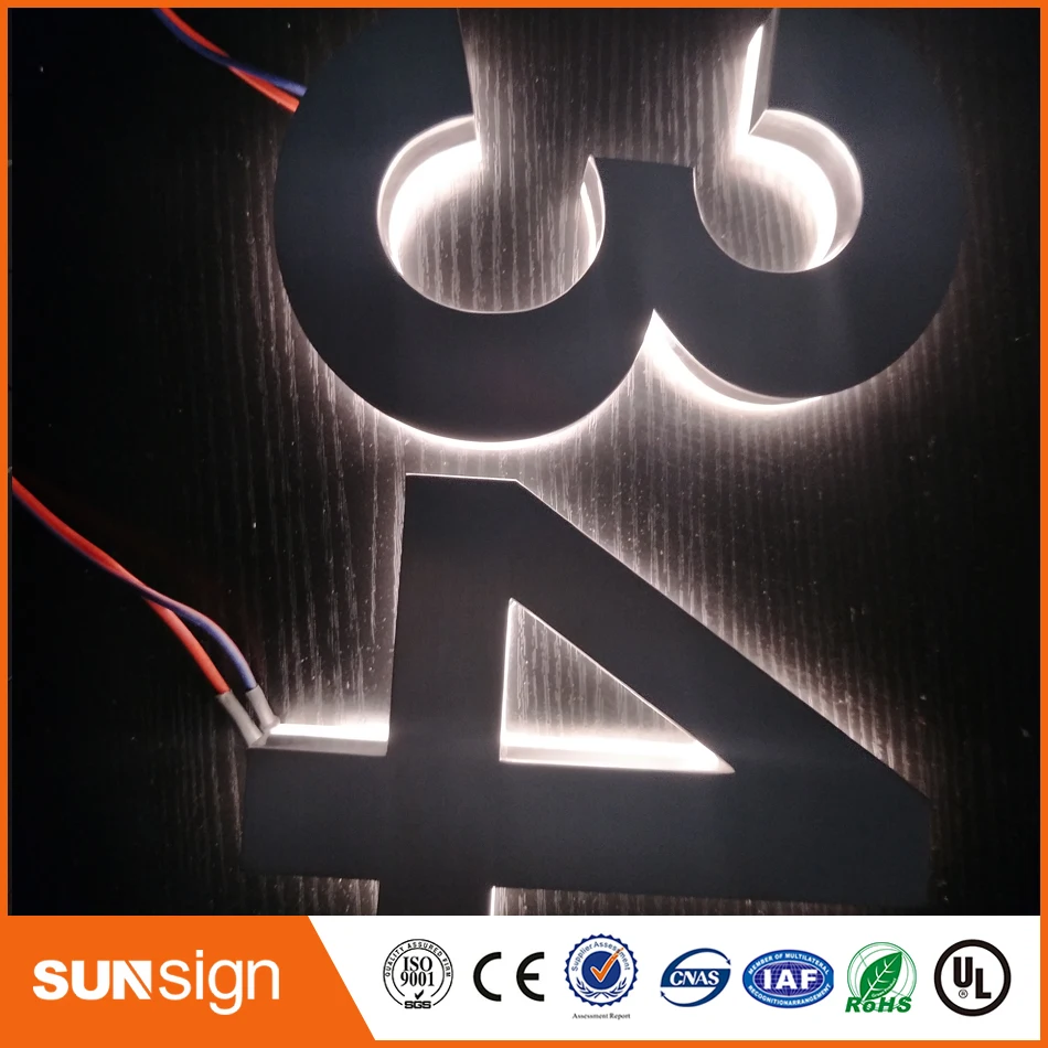 H 20cm Outdoor outlet Waterproof Custom Metal Backlit Led Channel Letter