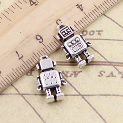 10pcs Charms Mechanic Robot 18x11x4mm Tibetan Bronze Silver Color Pendants Antique Jewelry Making DIY Handmade Craft