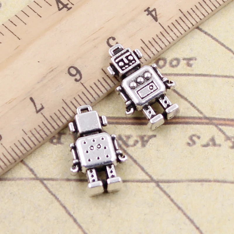 10 sztuk Charms mechanik Robot 18x11x4mm tybetański brąz srebrny kolor wisiorki antyczne tworzenie biżuterii DIY Handmade Craft