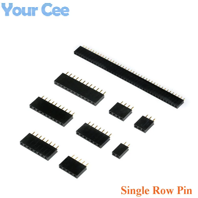 10Pcs Single Row Pin 1*2P 3P 4P 5P 7P 8P 10P 12P 16P 40P Female Header Socket Copper Connector 2.54mm Pitch