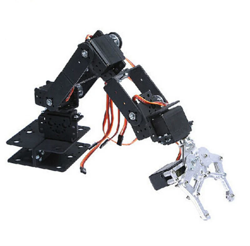 New 6 DoF Mechanical Arm Robot Model Metal Manipulator Robot Teaching Platform Base Clamp Robotic Paw Rectangle Chassis Toy