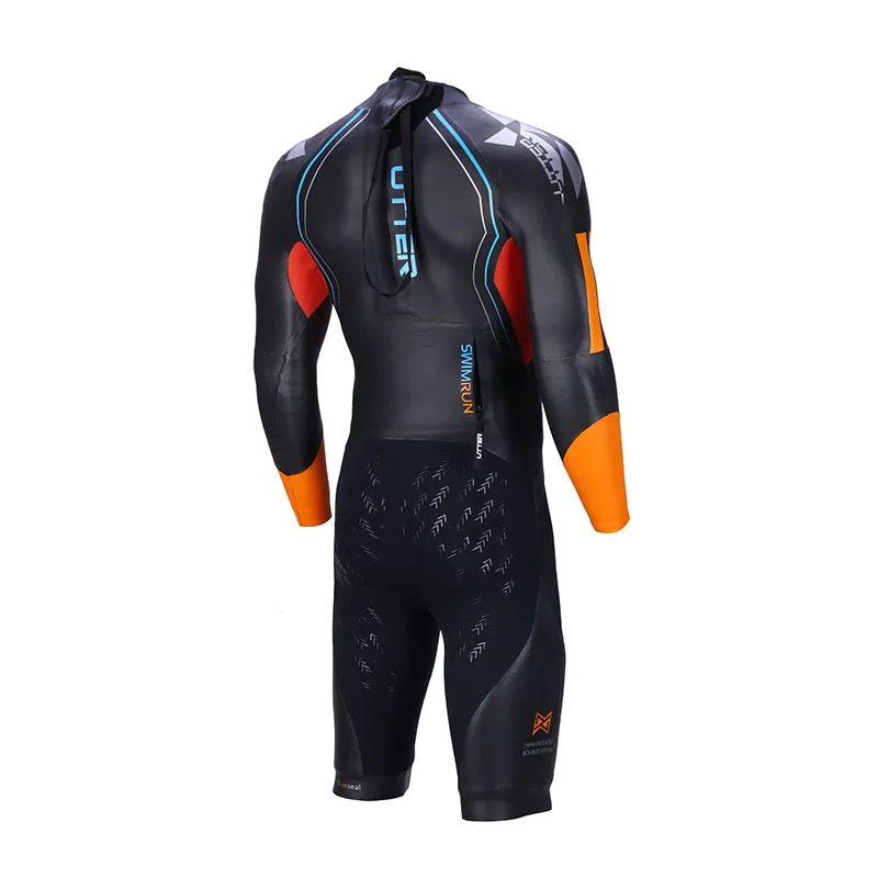 UTTER Men Smooth Skin Swimrun Short Legs SCS Yamamoto Neoprene Swimsuit Triathlon Suit Wetsuit for Surfing Watersports Swimwear