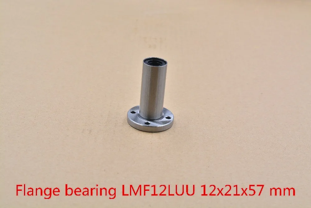 LMF12LUU 12mmx21mmx57mm round flange long linear ball bearing for 12mm rod  shaft cnc  1pcs