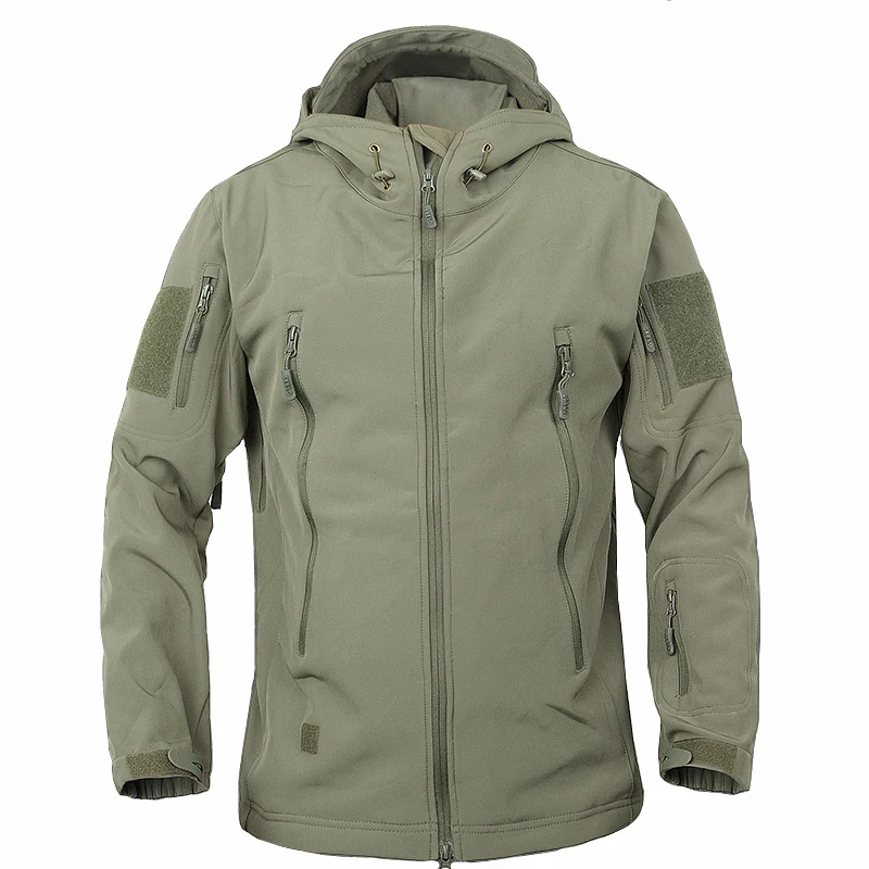 Windproof Waterproof Thermal Softshell Jacket Fleece Lined Hooded Coat for Men Hunting Fishing Hiking Winter Outdoor M-4XL